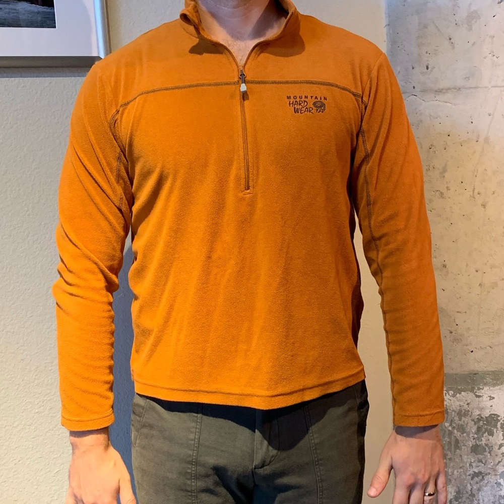 Mountain Hardware orange fleece half zip